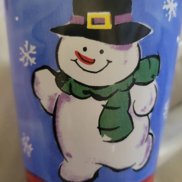 Christmas Coffee Cups Set of Two One has Snowman and One has Santa - Picture 8 of 9